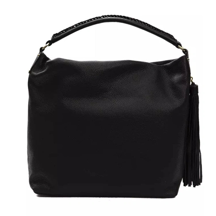 Black Leather Women Shoulder Bag