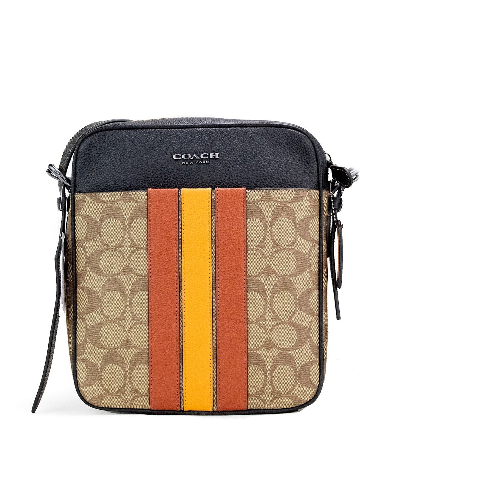 Hudson 21 Signature Varsity Stripe Coated Canvas Crossbody Bag