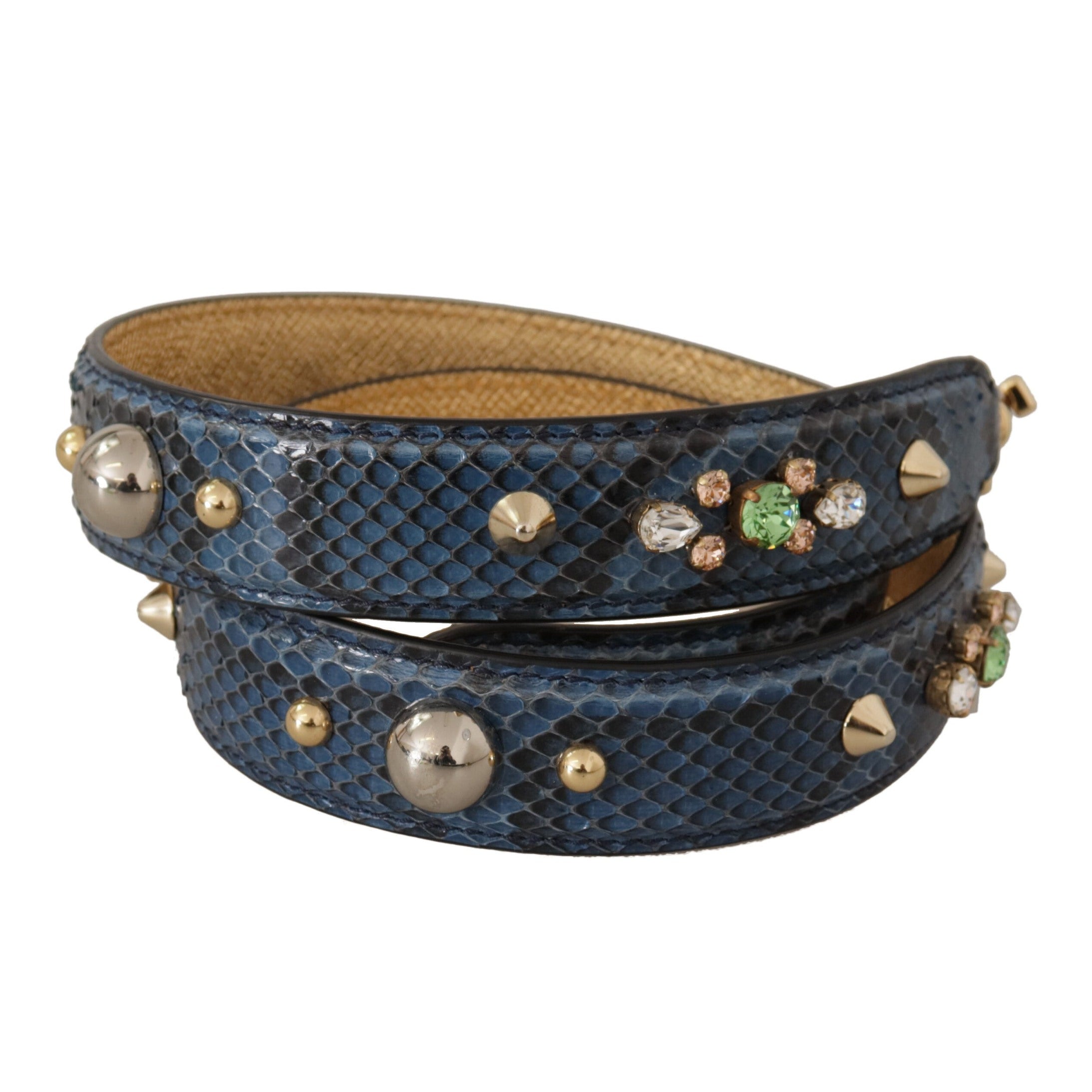 Elegant Leather Shoulder Bag Strap in Blue