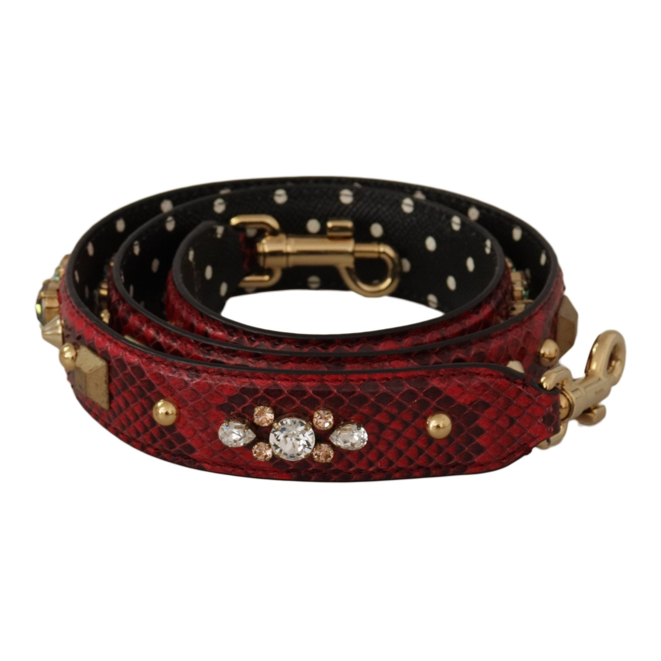 Red Python Leather Shoulder Bag Strap