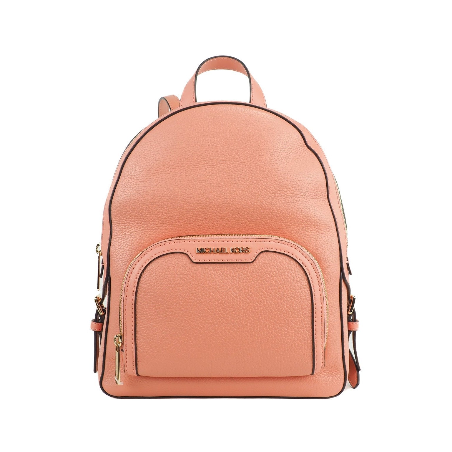 Jaycee Medium Sherbert Pebbled Leather Zip Pocket Backpack Bookbag