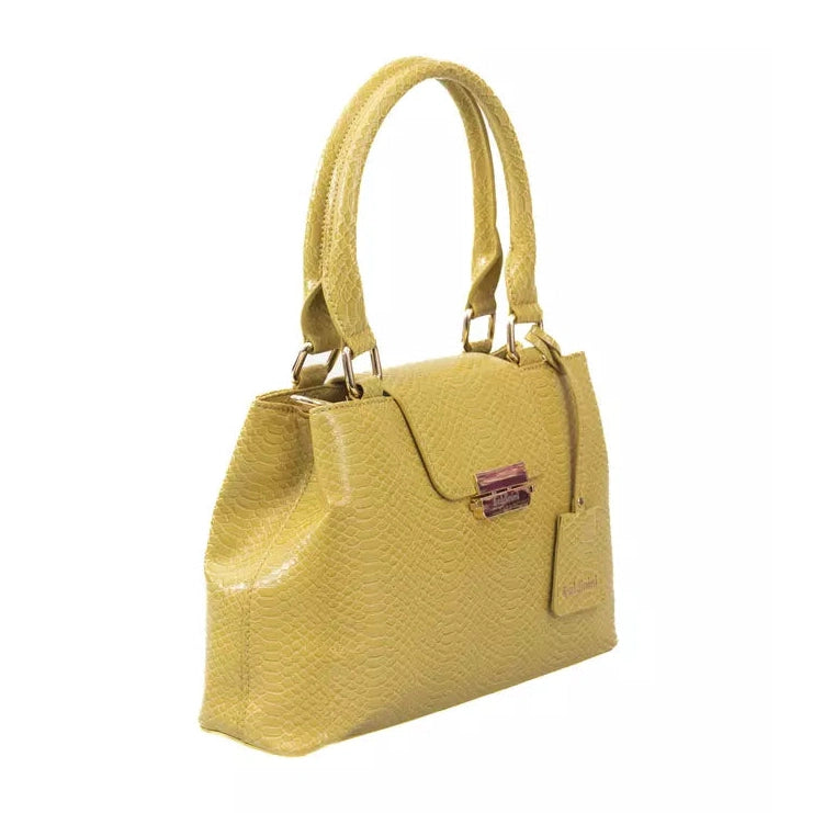 Yellow Polyurethane Women Crossbody Bag