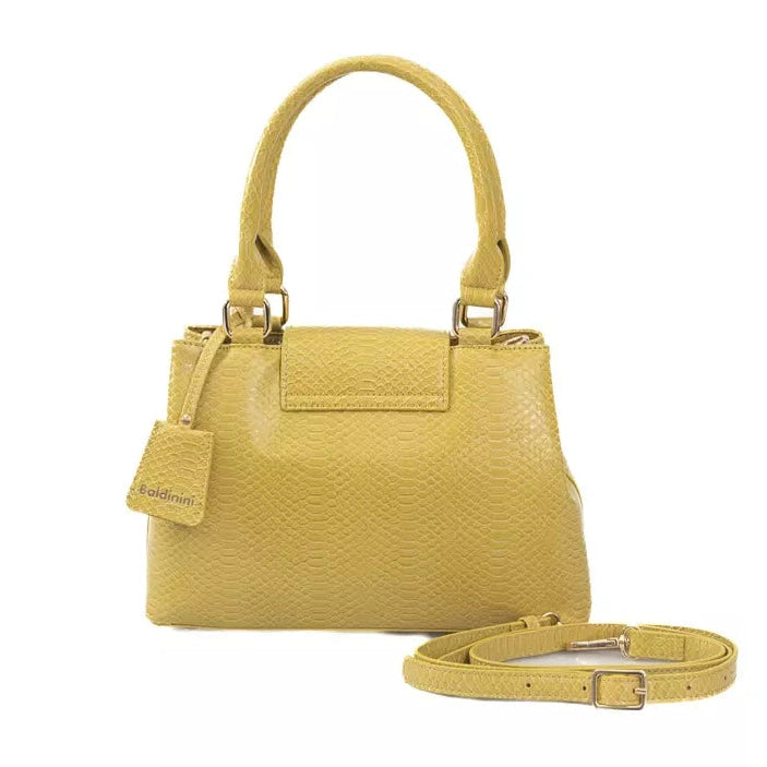 Yellow Polyurethane Women Crossbody Bag