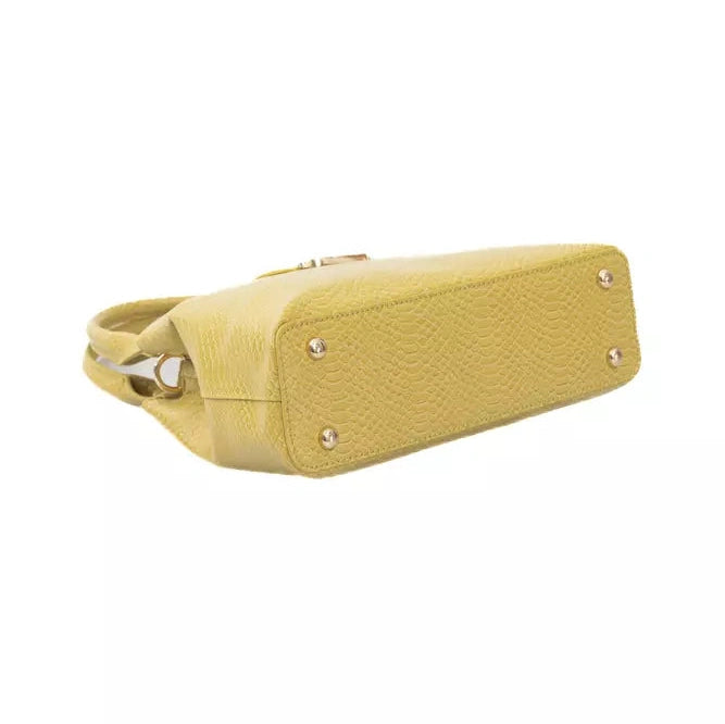 Yellow Polyurethane Women Crossbody Bag