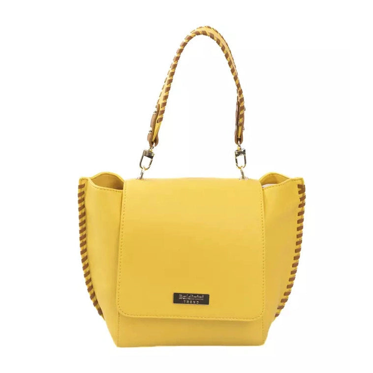 Yellow Polyurethane Women Crossbody Bag