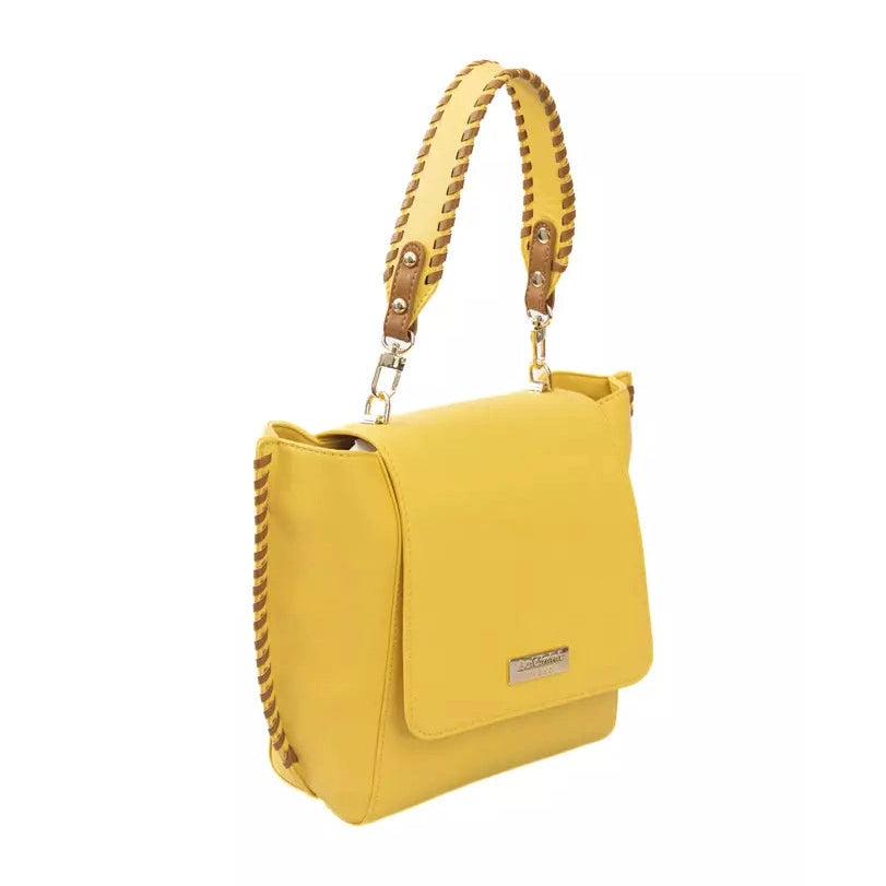 Yellow Polyurethane Women Crossbody Bag