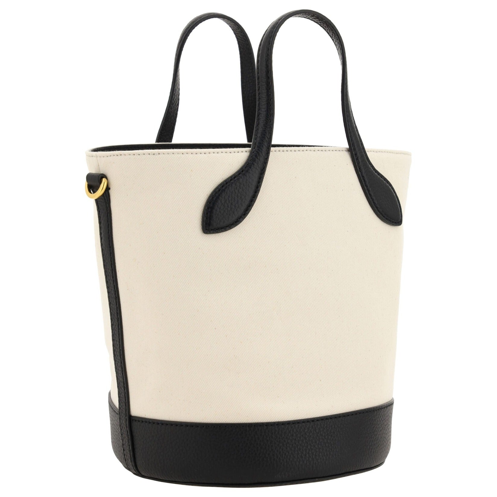 Elegant Monogram Bucket Bag in Black & White