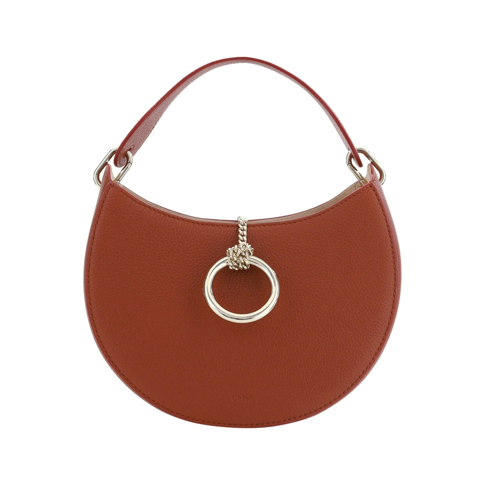 Sepia Brown Small Arlène Leather Shoulder Bag