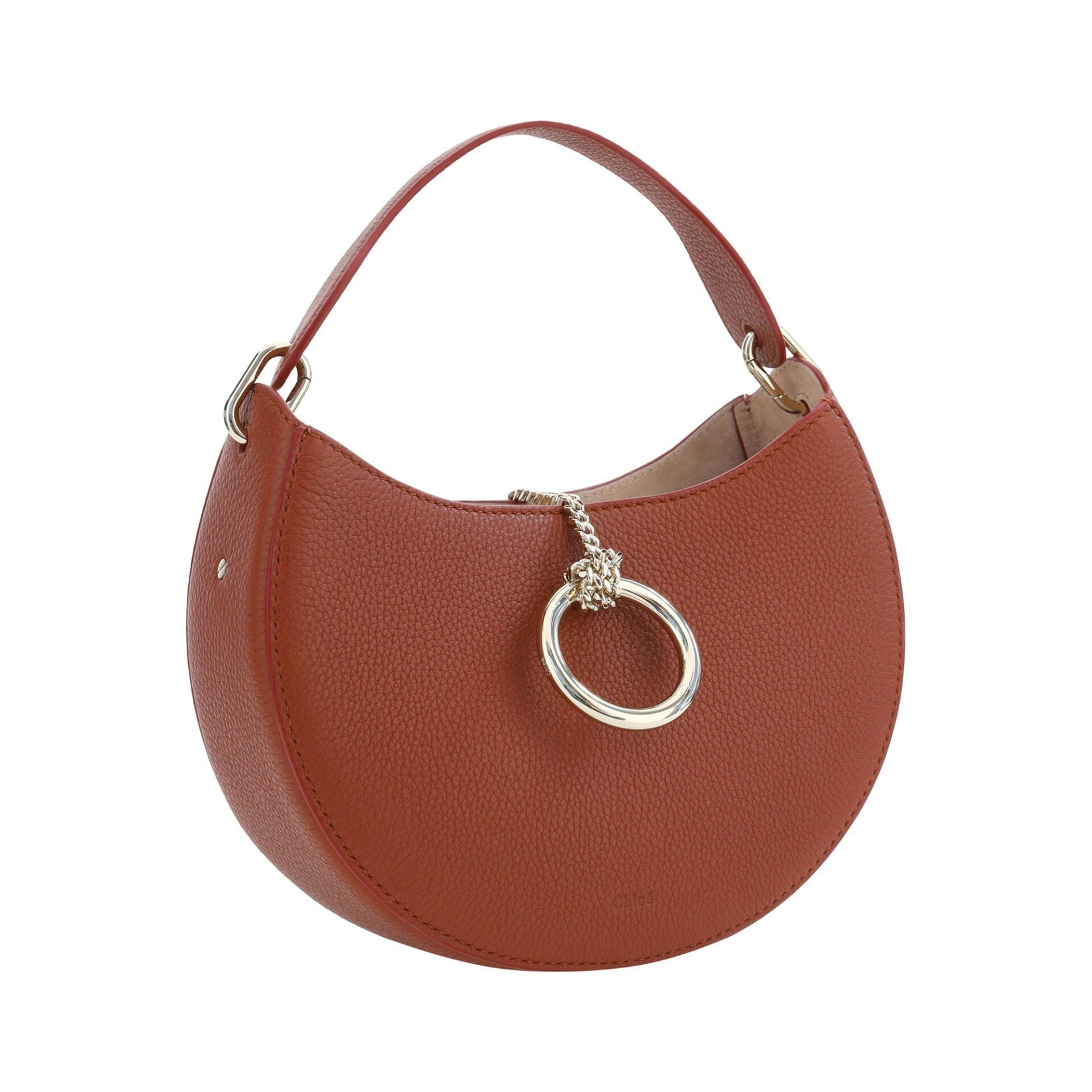 Sepia Brown Small Arlène Leather Shoulder Bag