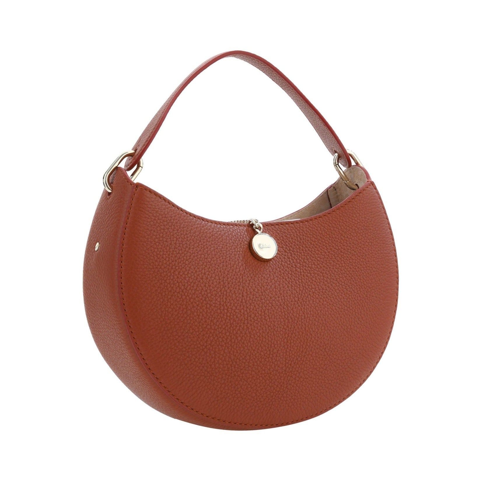 Sepia Brown Small Arlène Leather Shoulder Bag