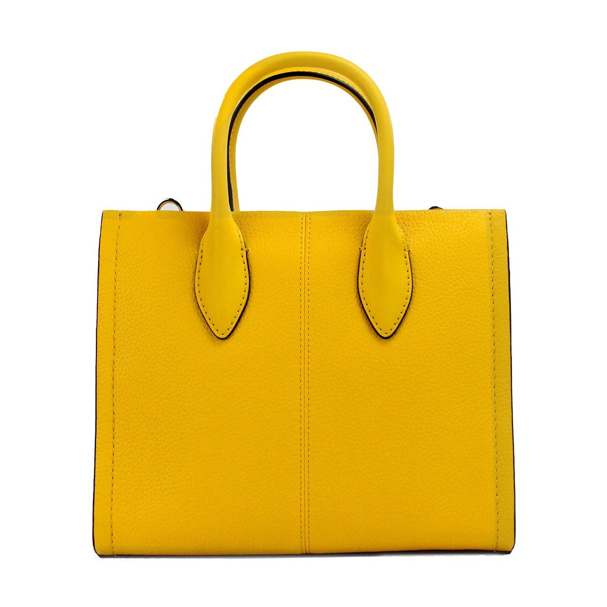 Mirella Small Jasmine Yellow Leather Top Zip Shopper Tote Bag