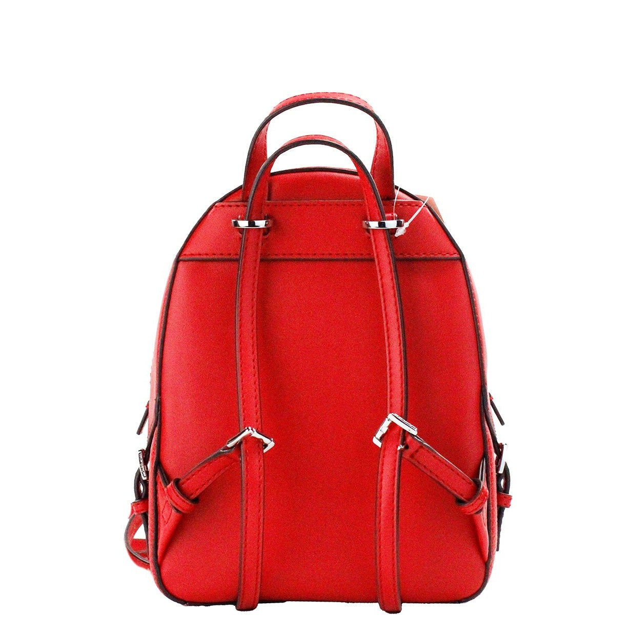 Jaycee Mini XS Bright Red Pebbled Leather Zip Pocket Backpack Bag