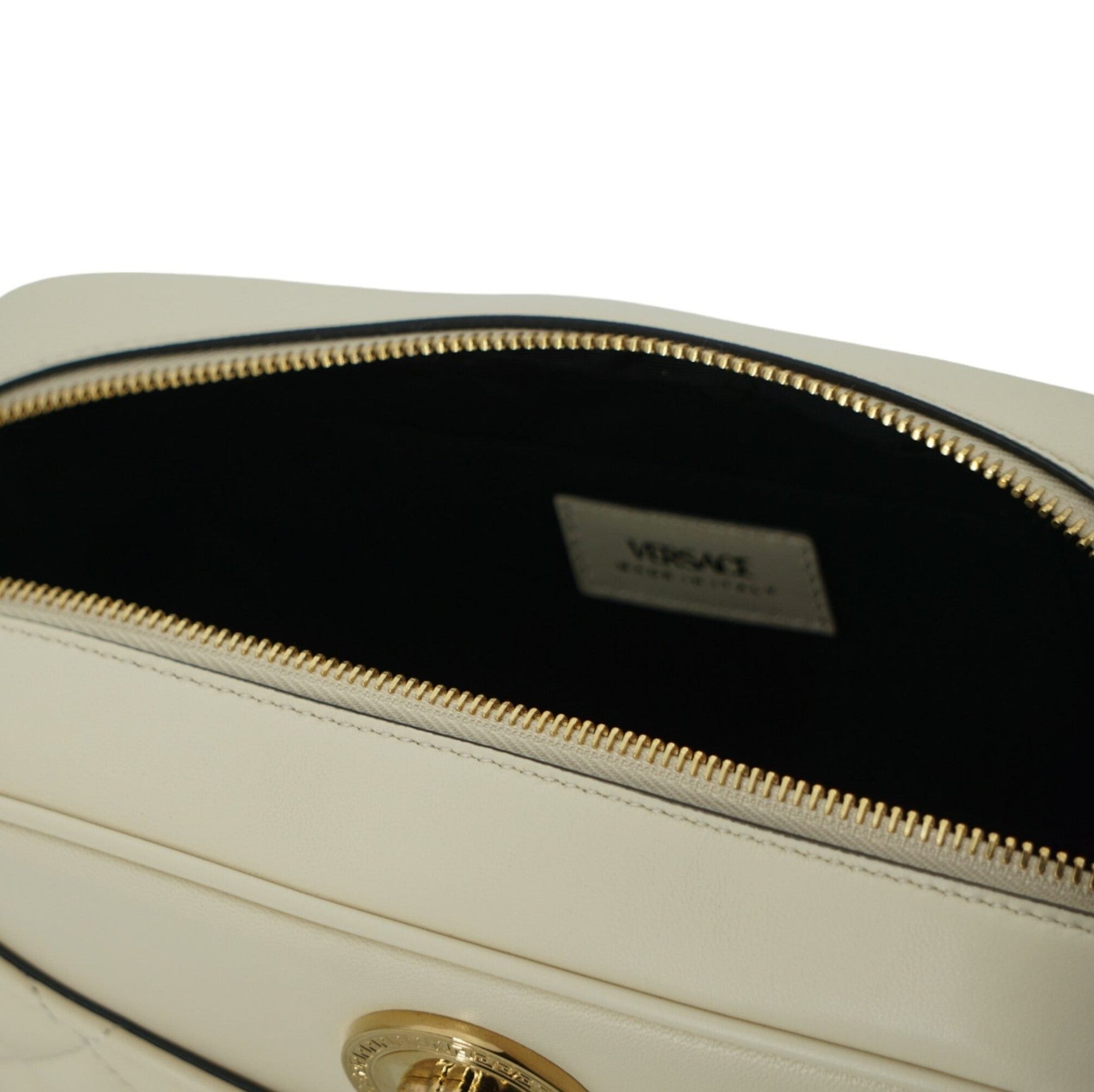 Elegant White Leather Camera Shoulder Bag