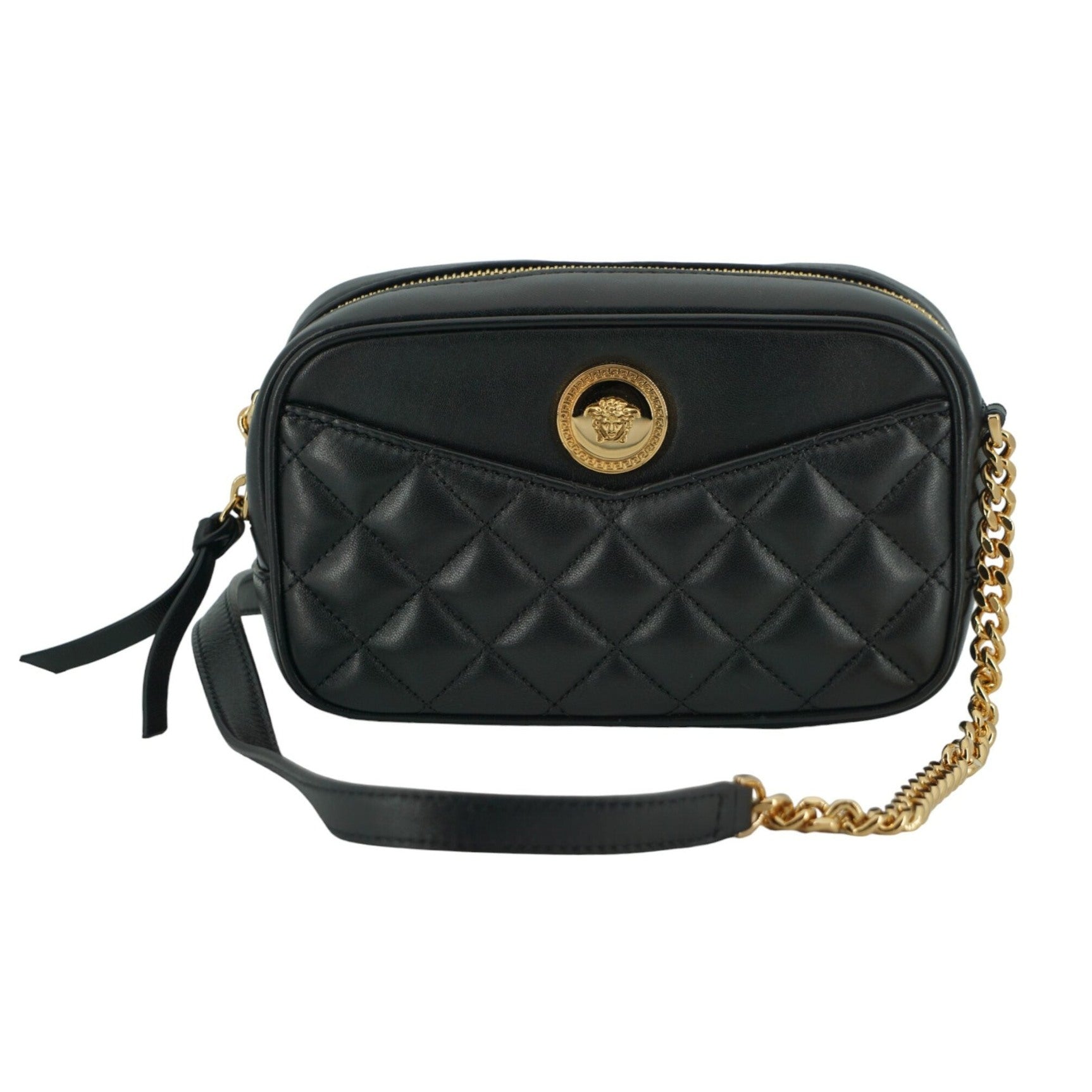 Elegant Small Black Leather Crossbody Bag