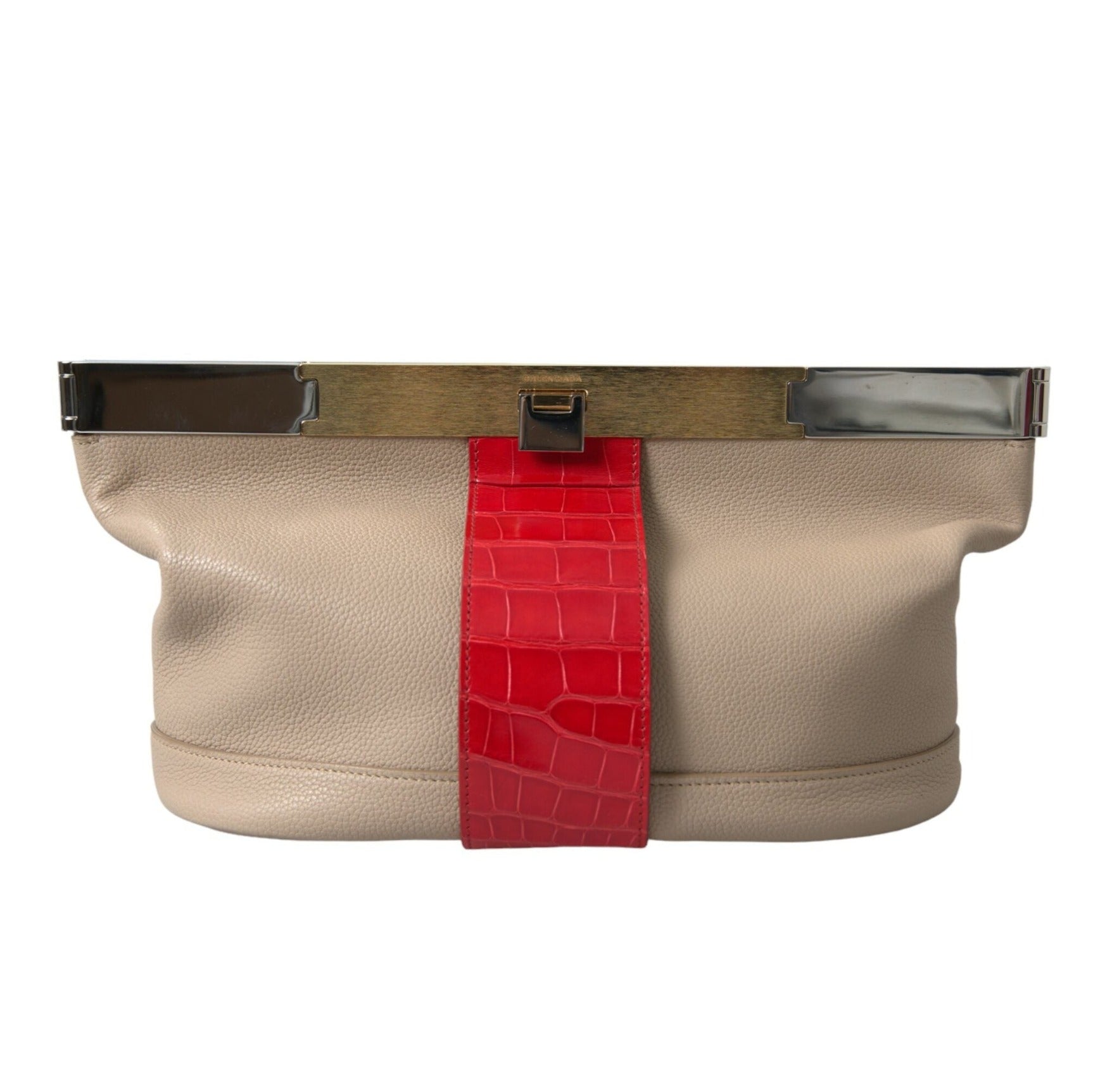 Two Tone Exotic Leather Clutch