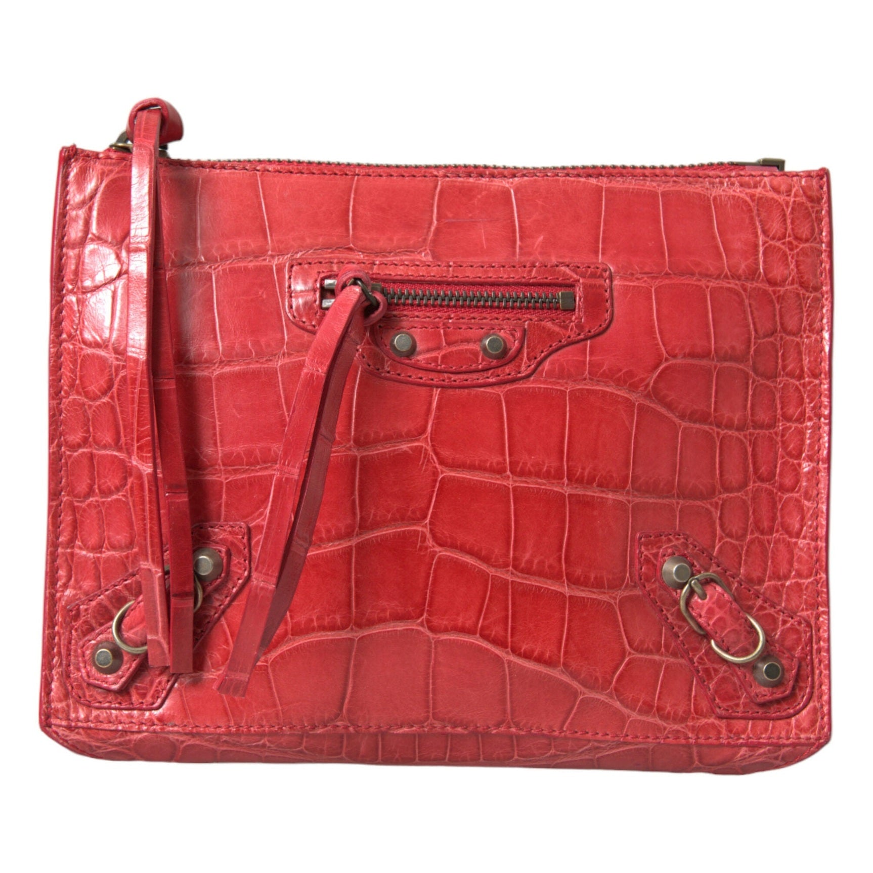 Exotic Red Alligator Leather Clutch