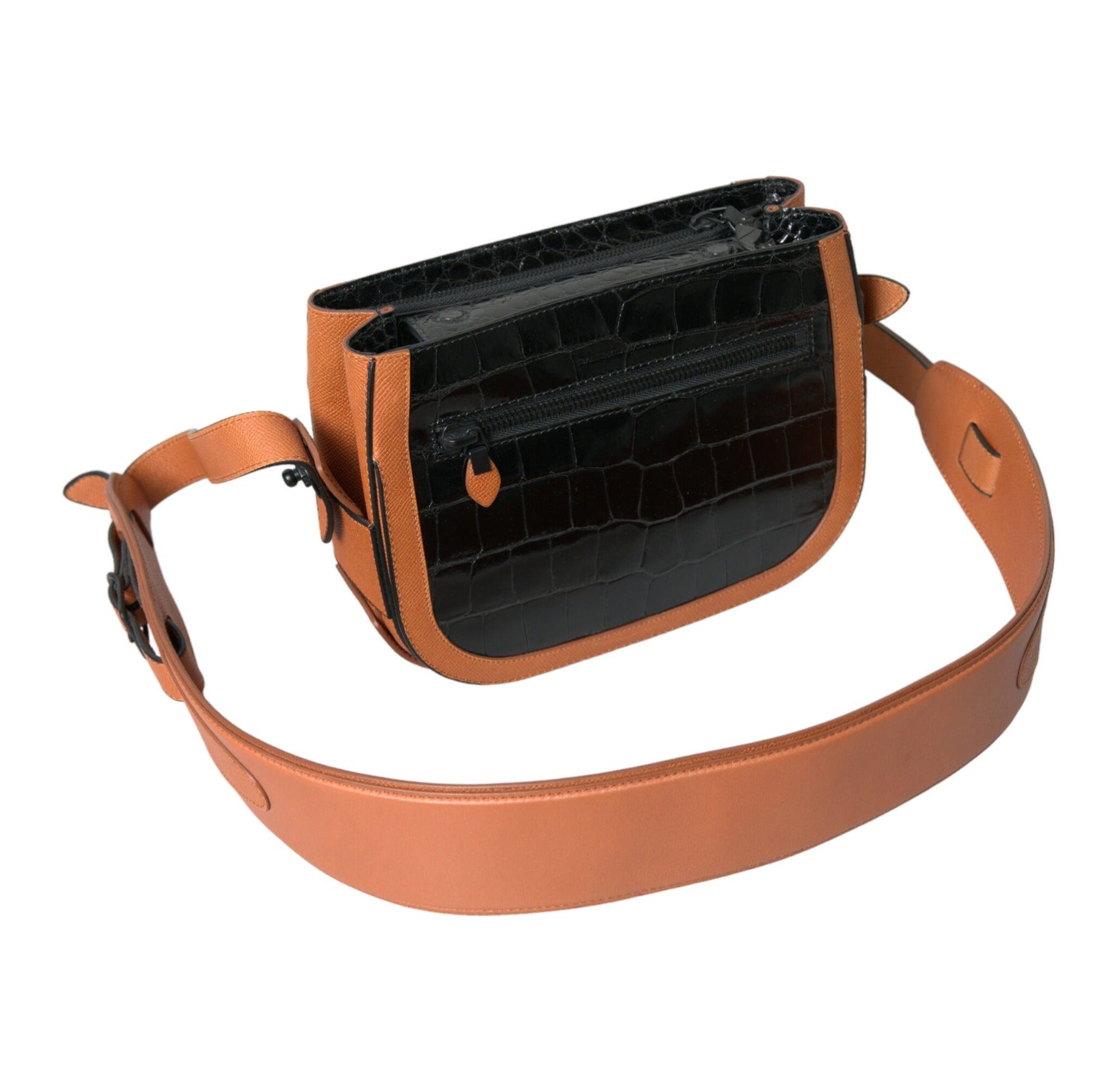 Elegant Crocodile Leather Camera Bag