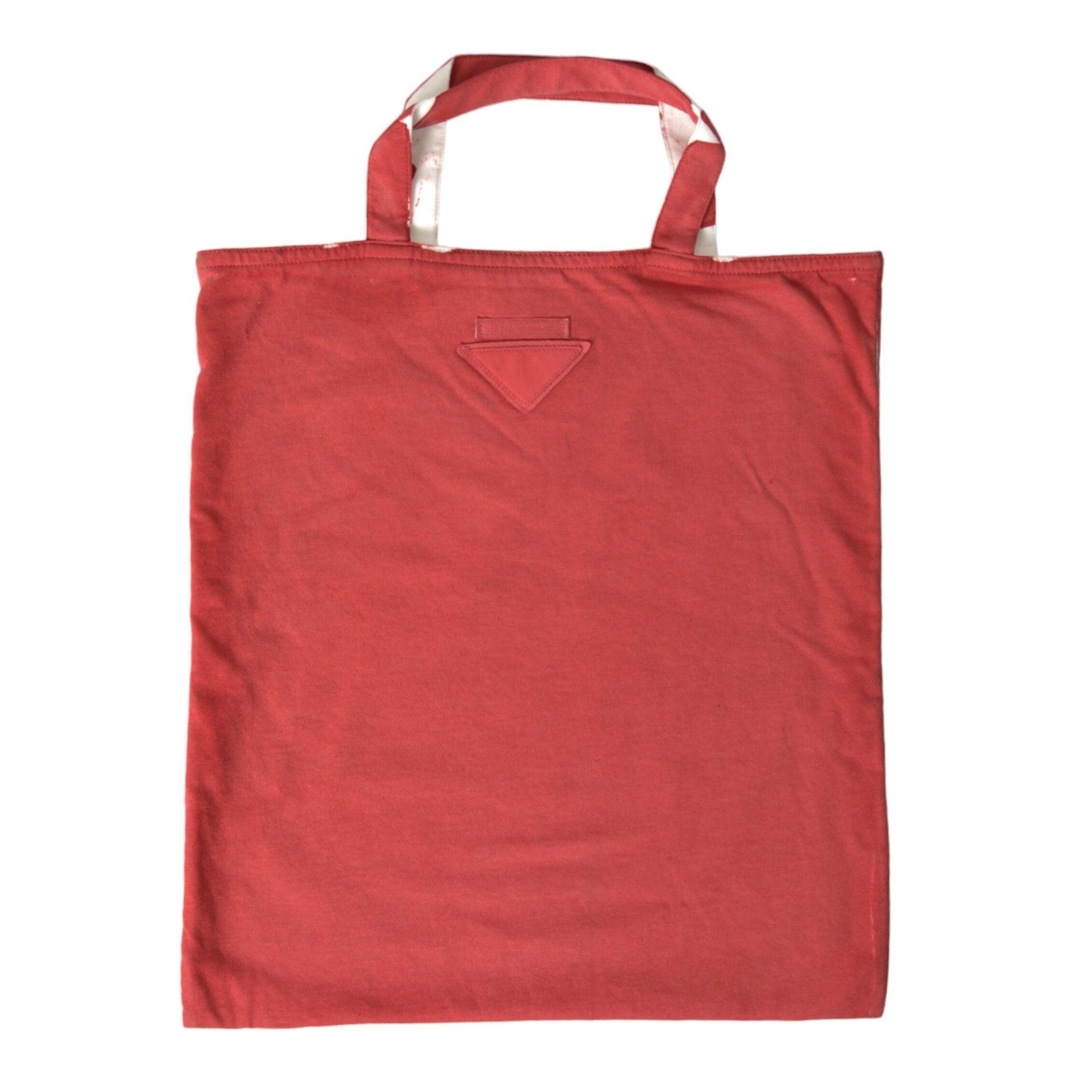 Chic Red and White Fabric Tote Bag