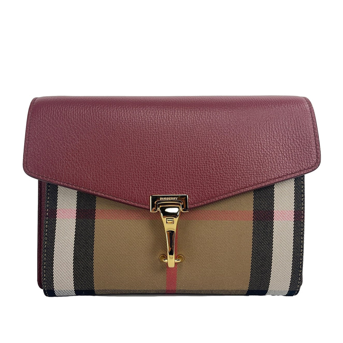 Macken Small Crimson House Check Leather Crossbody Bag