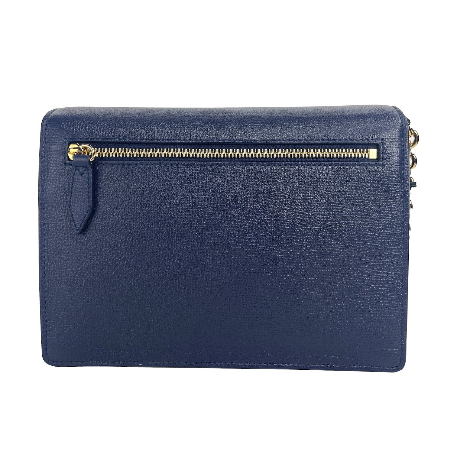 Macken Small Regency Blue House Check Leather Crossbody Bag