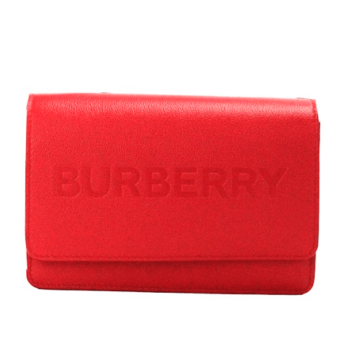 Hampshire Small Red Embossed Logo Smooth Leather Crossbody Bag