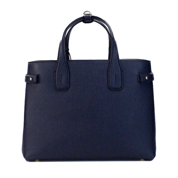 Banner Medium Regency Blue Leather Tote Crossbody Handbag Purse