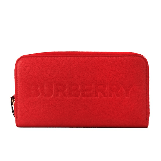 Elmore Red Embossed Logo Leather Continental Clutch Wallet