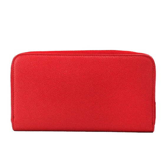 Elmore Red Embossed Logo Leather Continental Clutch Wallet