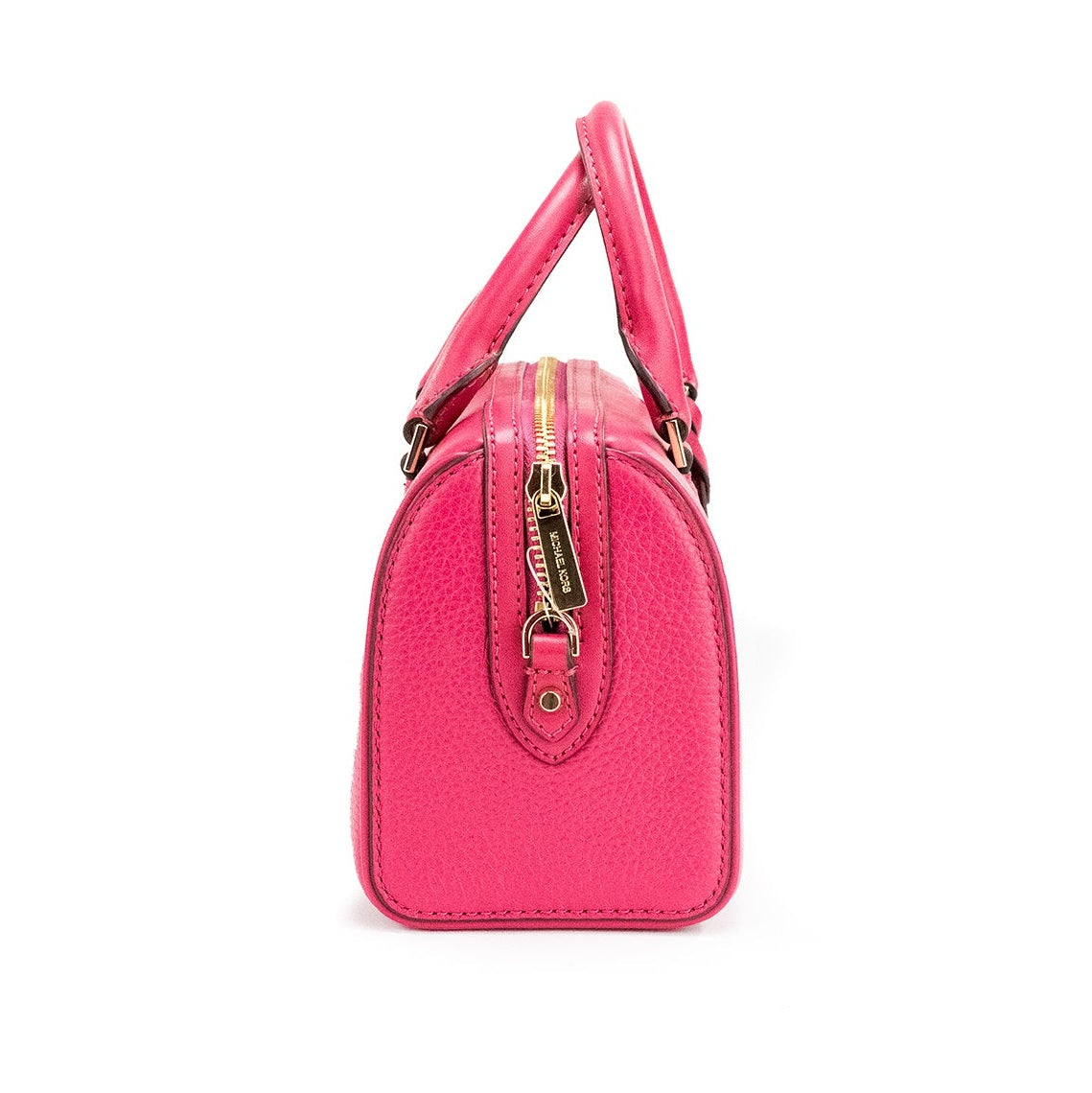 Travel XS Carmine Pink Leather Duffle Crossbody Handbag Purse