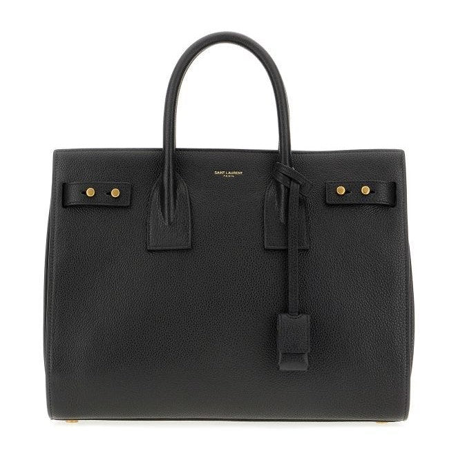 Black Calf Leather Sac De Jour Handbag