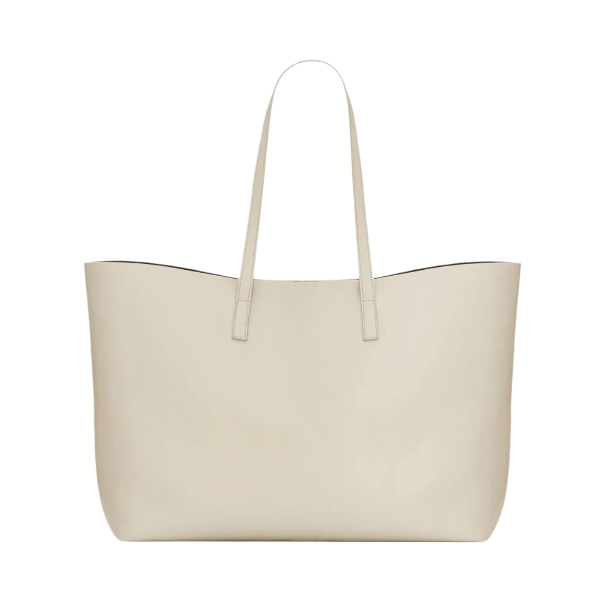 White Calf Leather Tote Shoulder Bag