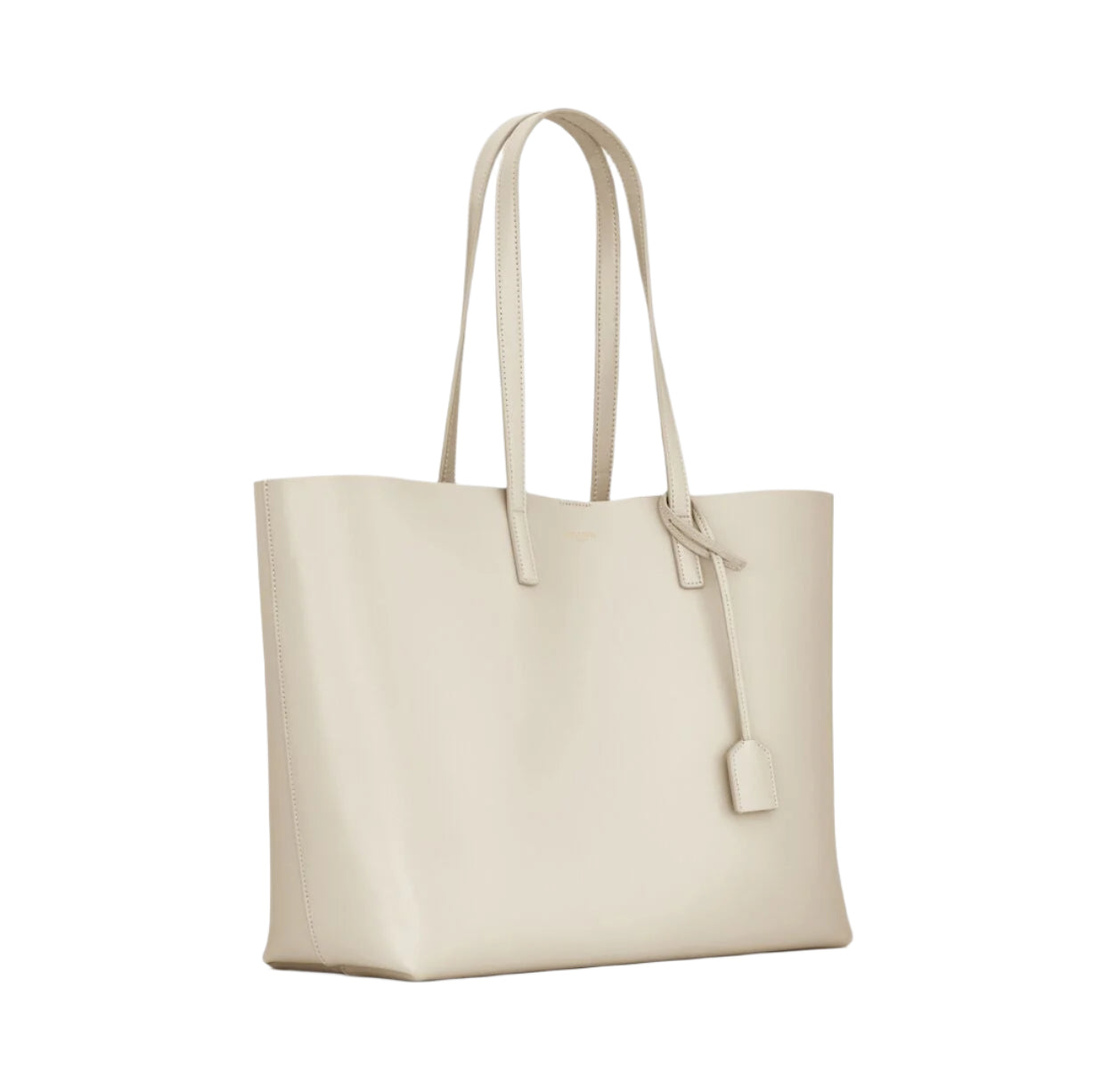 White Calf Leather Tote Shoulder Bag