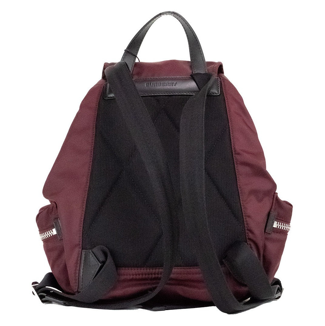 Medium Burgundy Econyl Nylon Rucksack Drawstring Backpack Bookbag