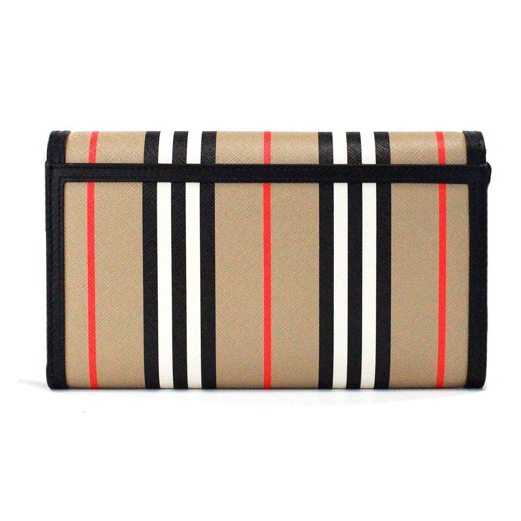 Hannah Icon Stripe Archive Black E-Canvas Leather Wallet Crossbody Bag