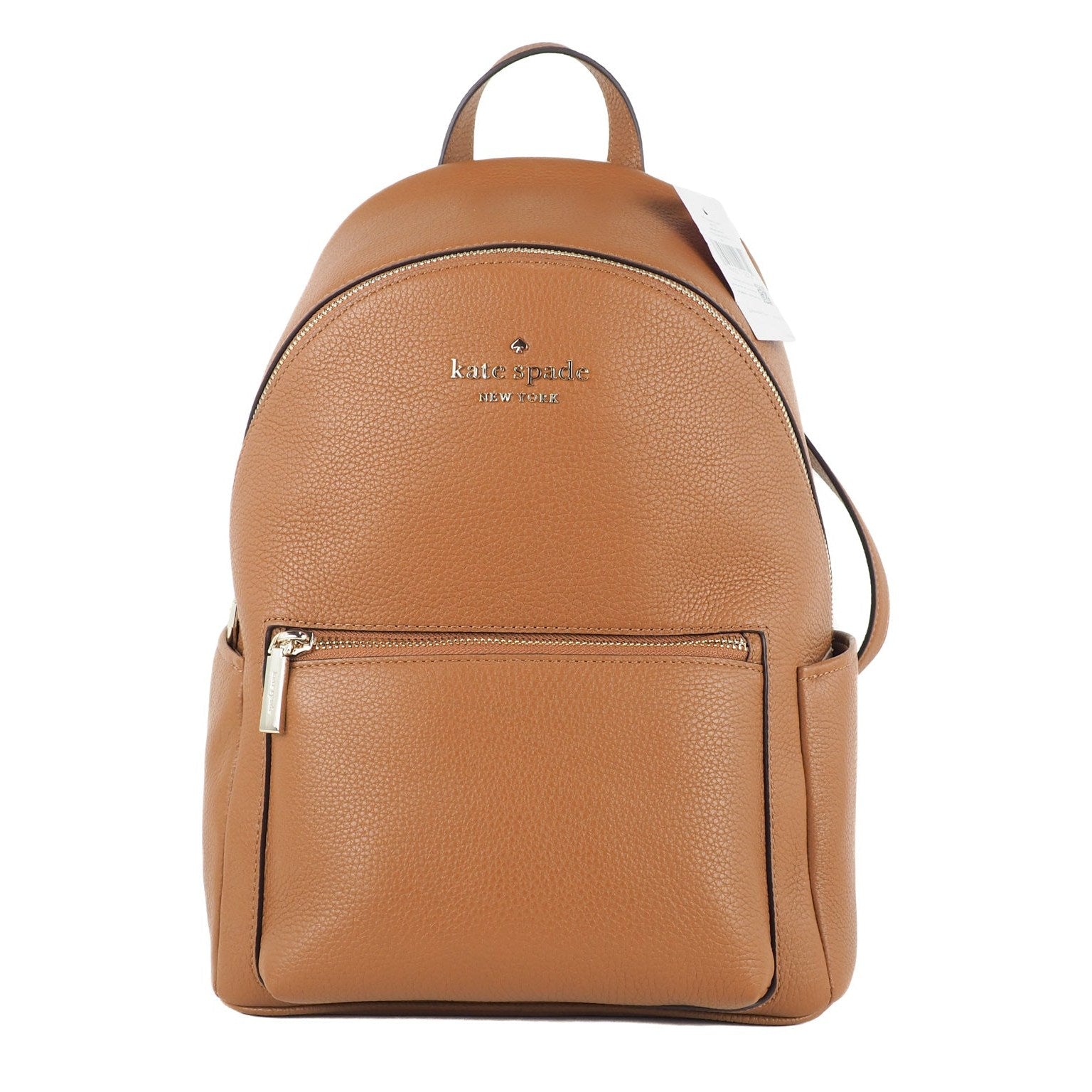 Leila Medium Warm Gingerbread Pebbled Leather Backpack Bookbag