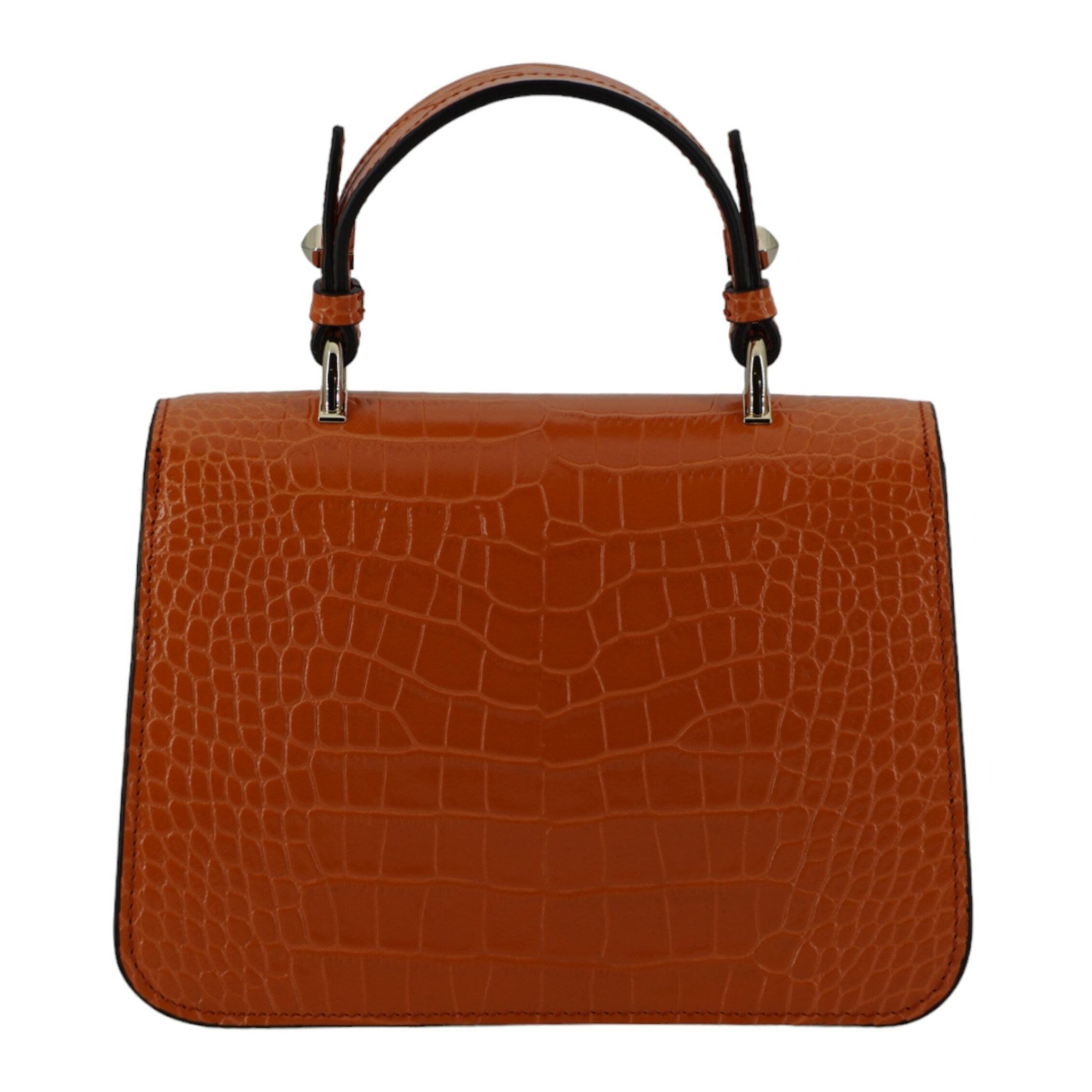 Orange Leather Top Handle and Shoulder Bag