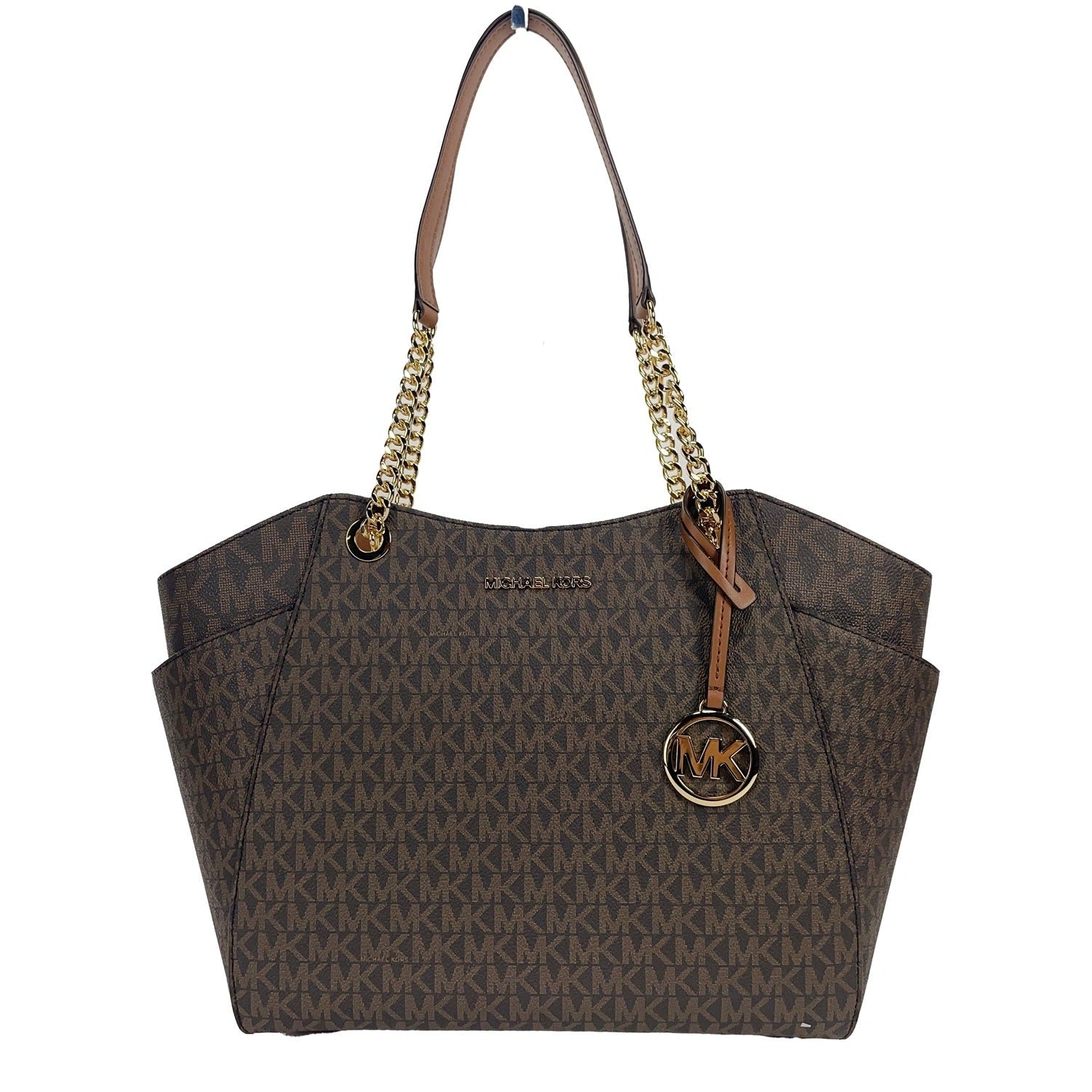 Jet Set Large Chain Brown Shoulder Tote Bag