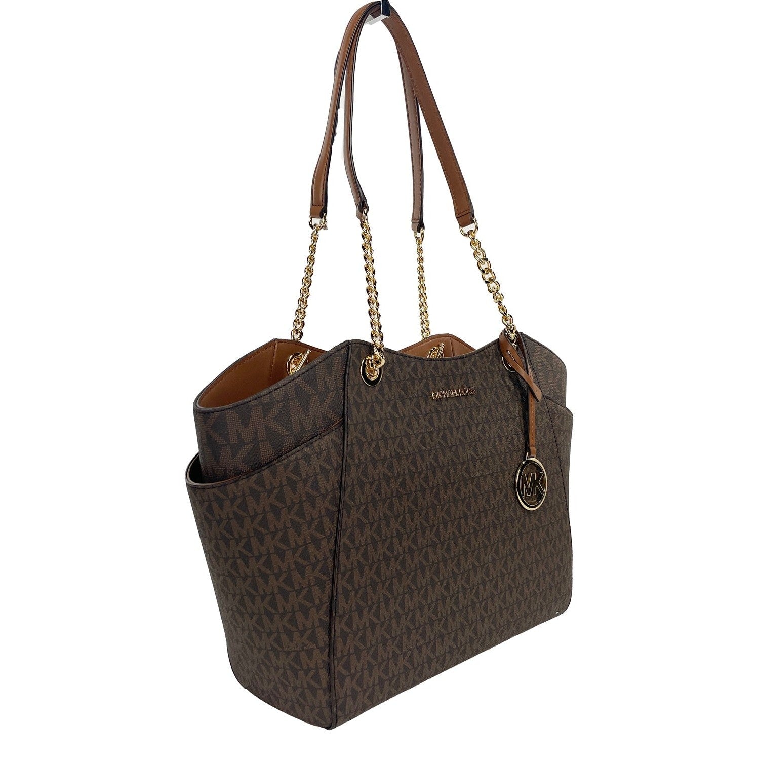 Jet Set Large Chain Brown Shoulder Tote Bag