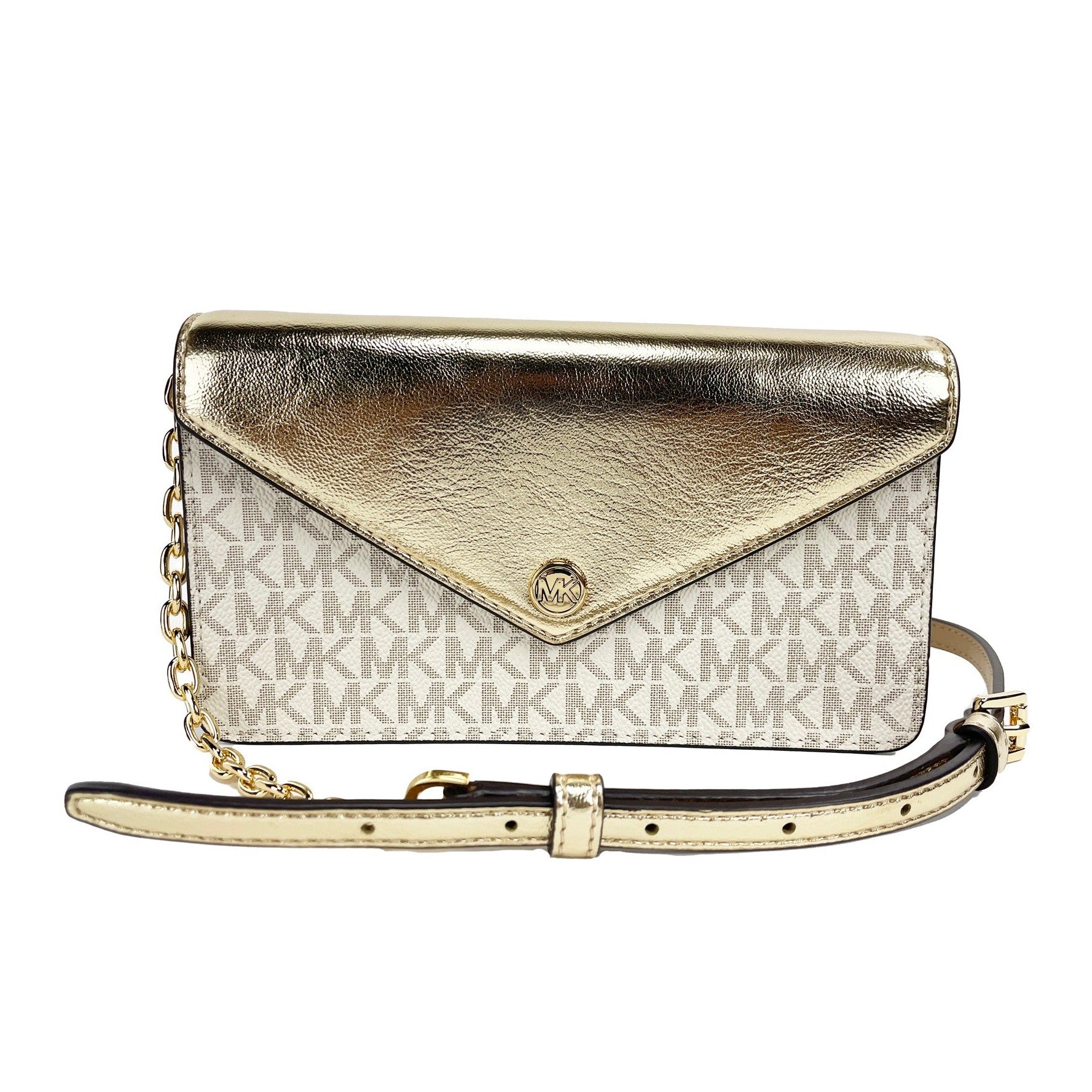 Jet Set Travel Pale Gold Small Flap Clutch Crossbody Bag