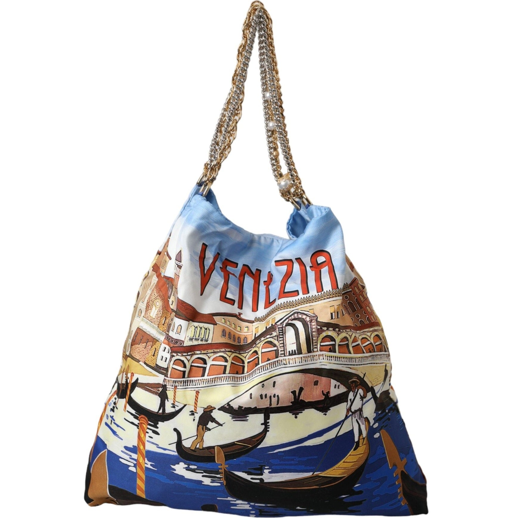 Multicolor Venezia Canvas Women Shopping Tote Bag