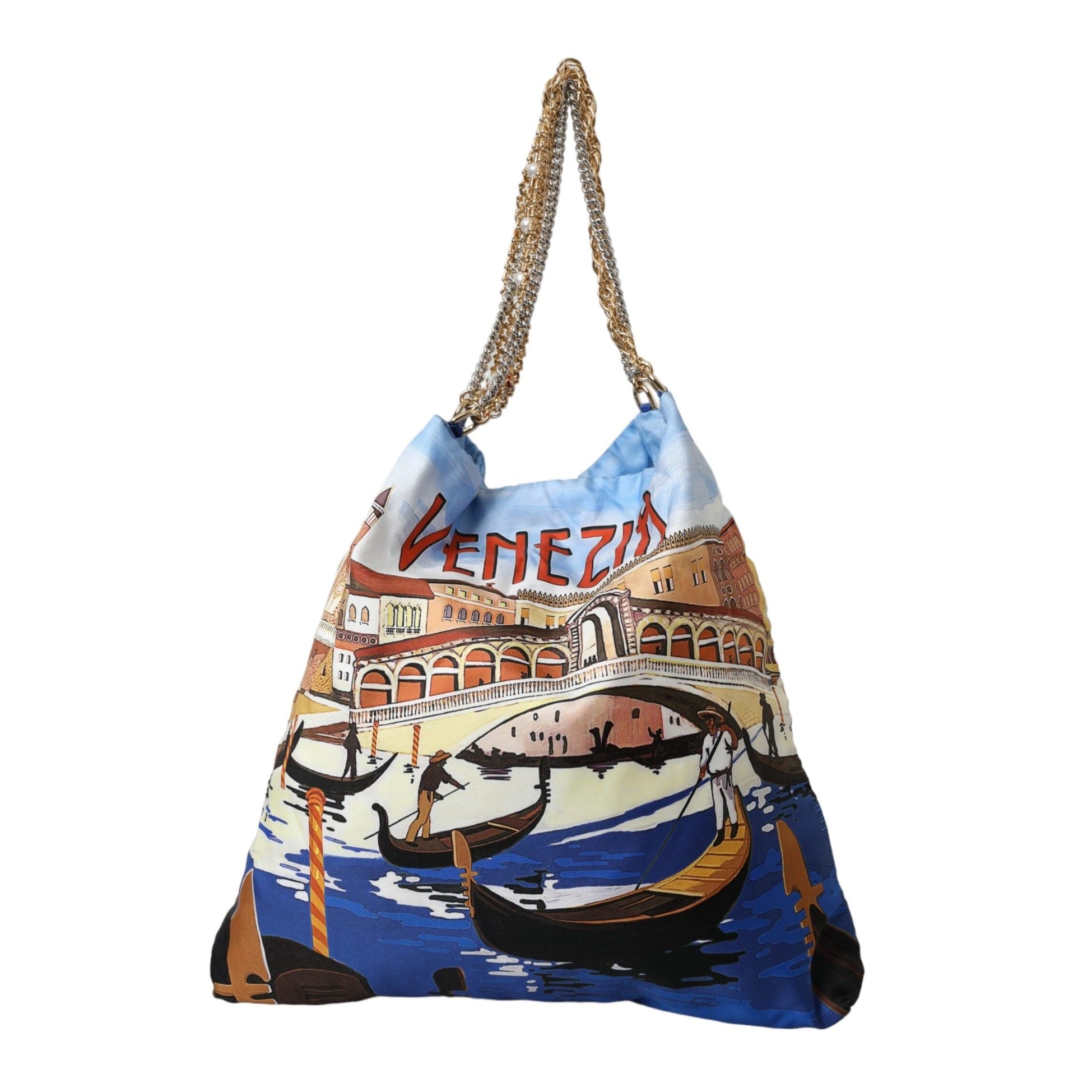 Multicolor Venezia Canvas Women Shopping Tote Bag