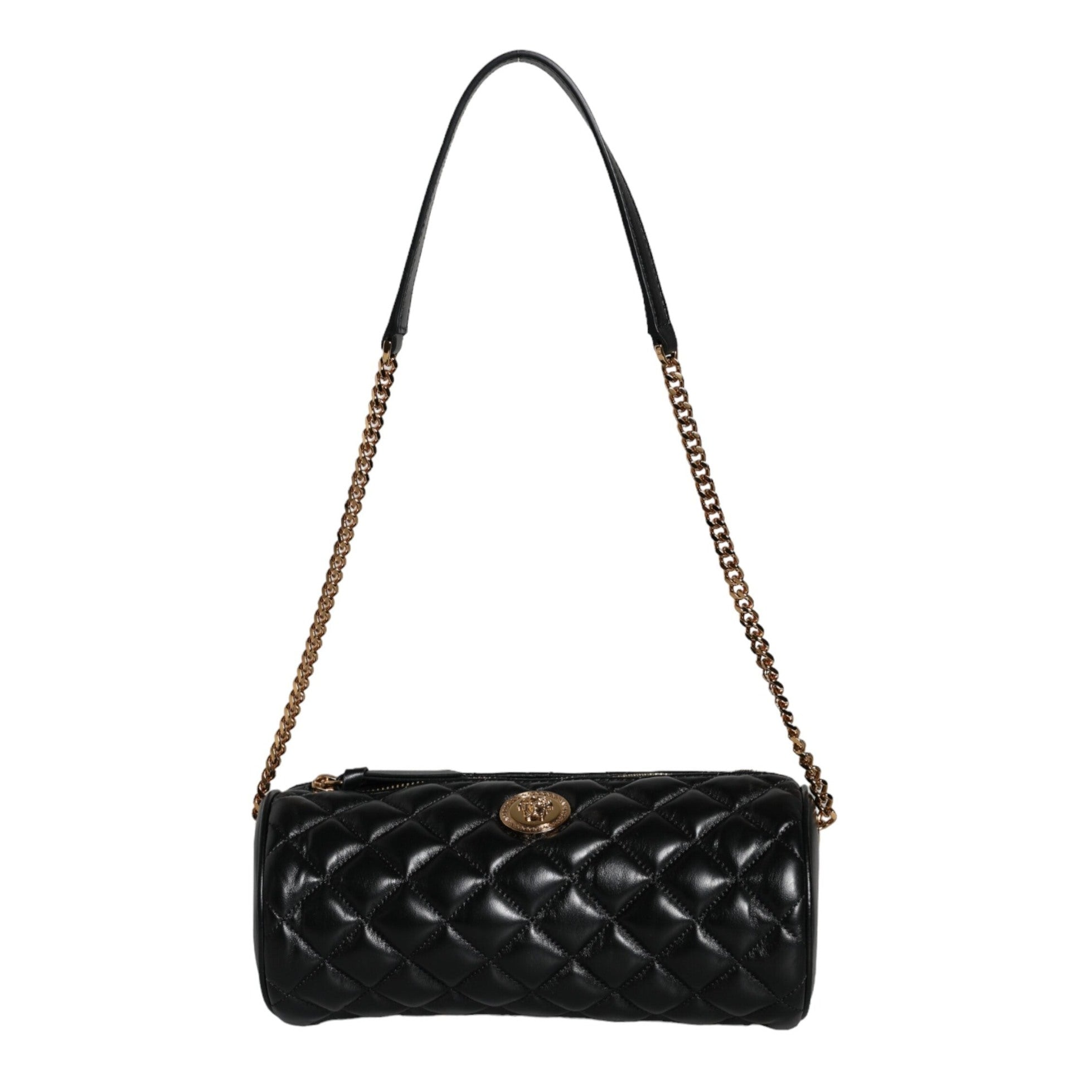 Black Mini Quilted Lambskin Leather Crossbody Sling Bag