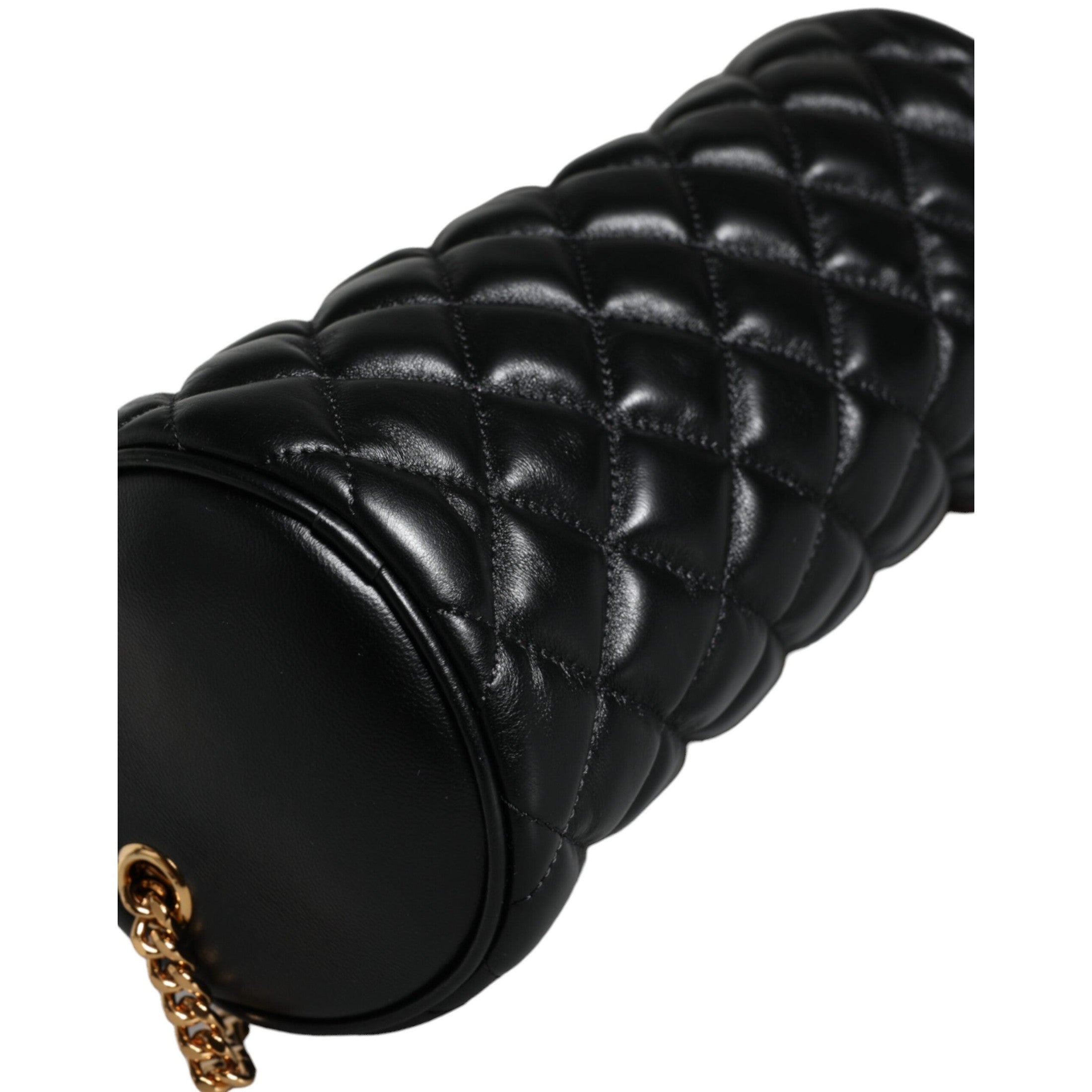 Black Mini Quilted Lambskin Leather Crossbody Sling Bag