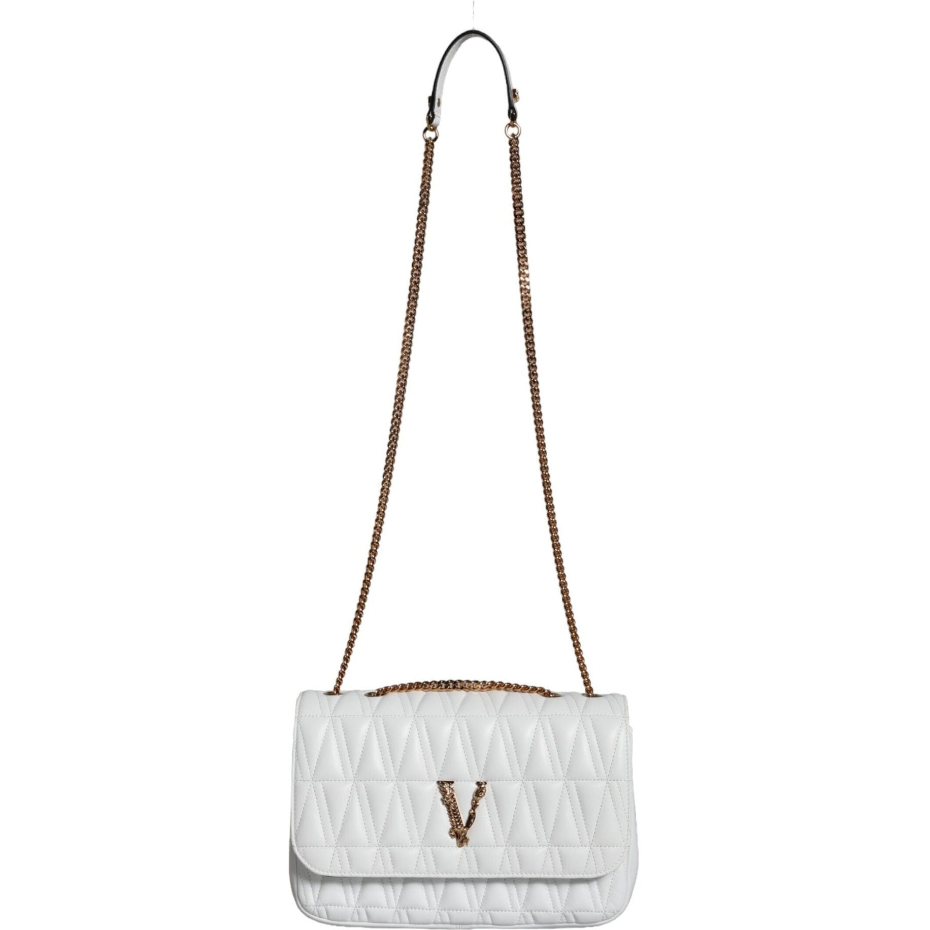 White Mini Nappa Leather Crossbody Shoulder Bag