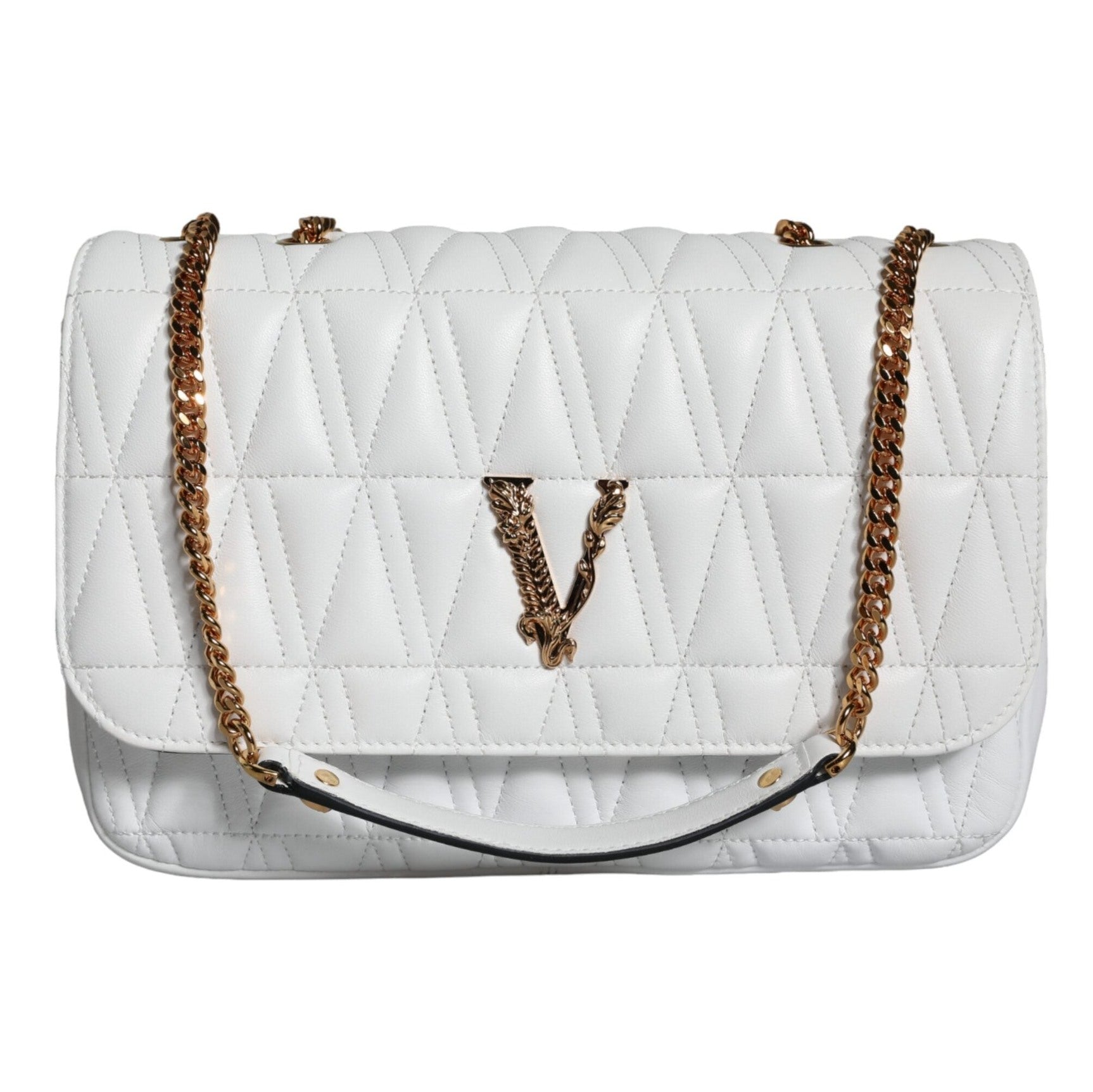 White Mini Nappa Leather Crossbody Shoulder Bag