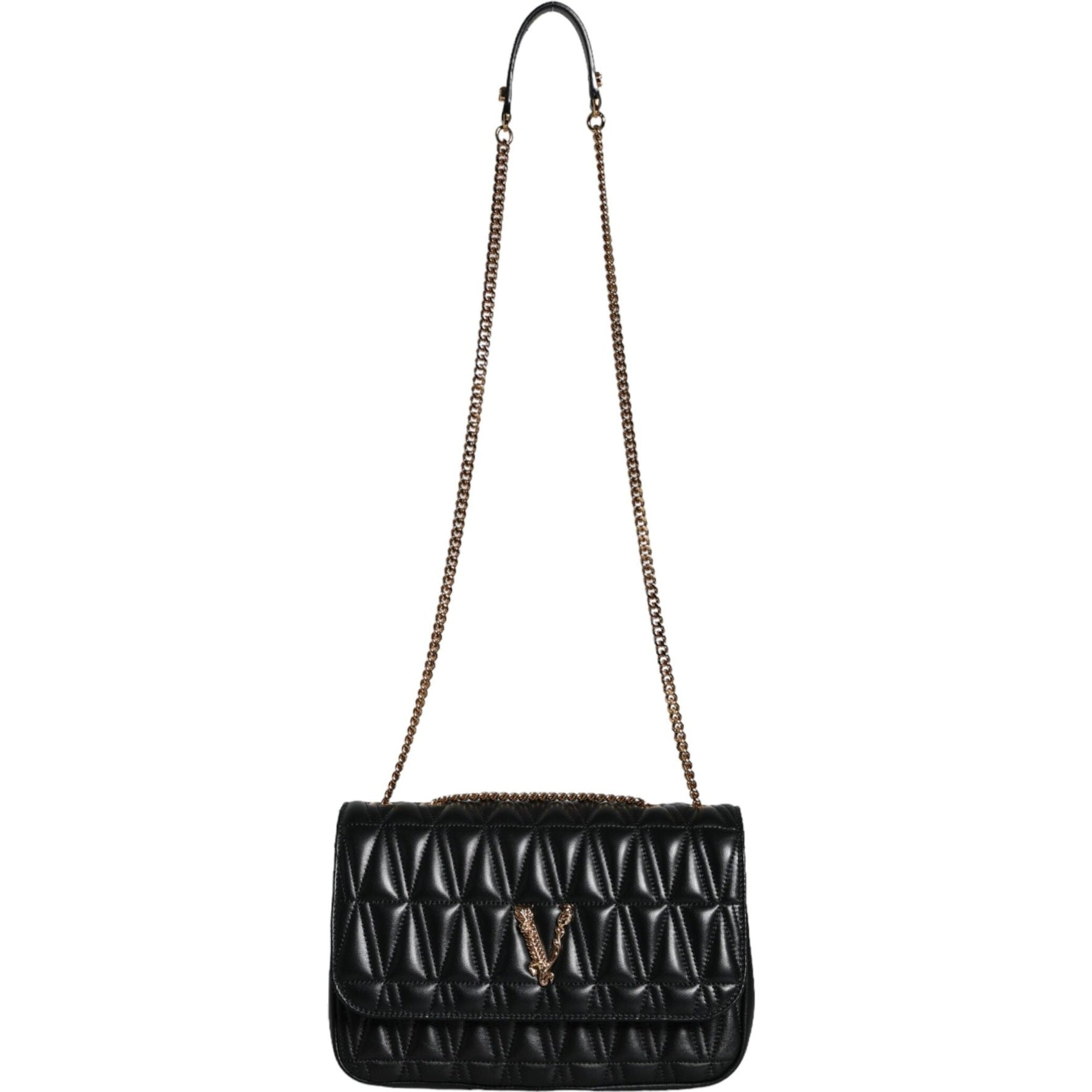 Black Mini Nappa Leather Crossbody Shoulder Bag