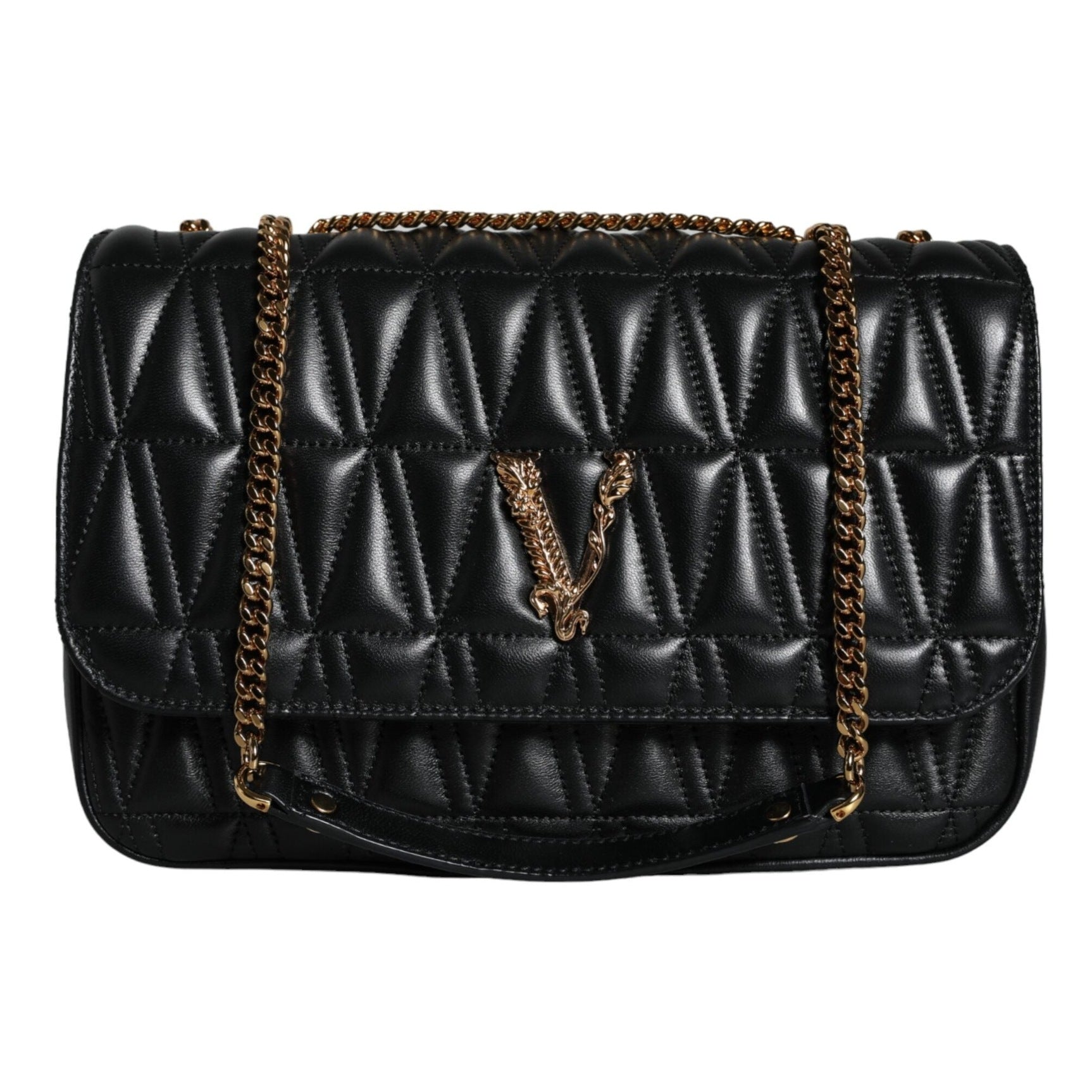 Black Mini Nappa Leather Crossbody Shoulder Bag