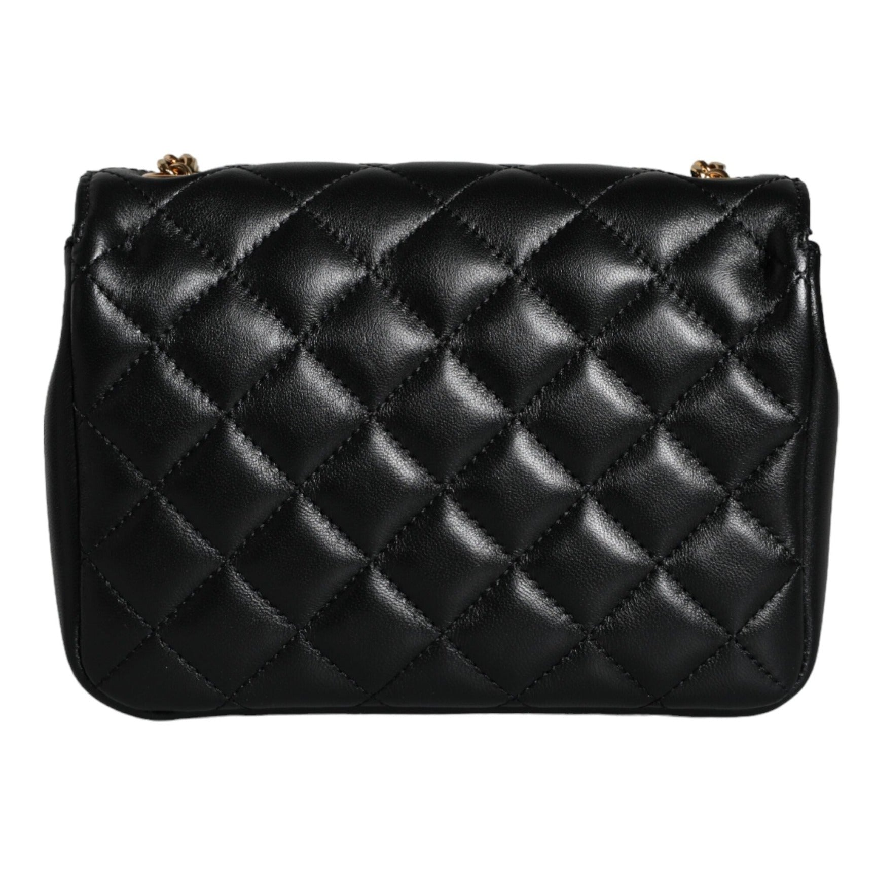 Black Quilted Lambskin Leather Crossbody Shoulder Bag