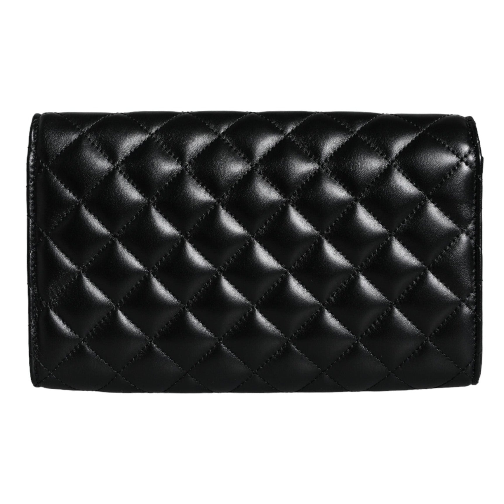 Black Quilted Nappa Leather Crossbody Shoulder Bag