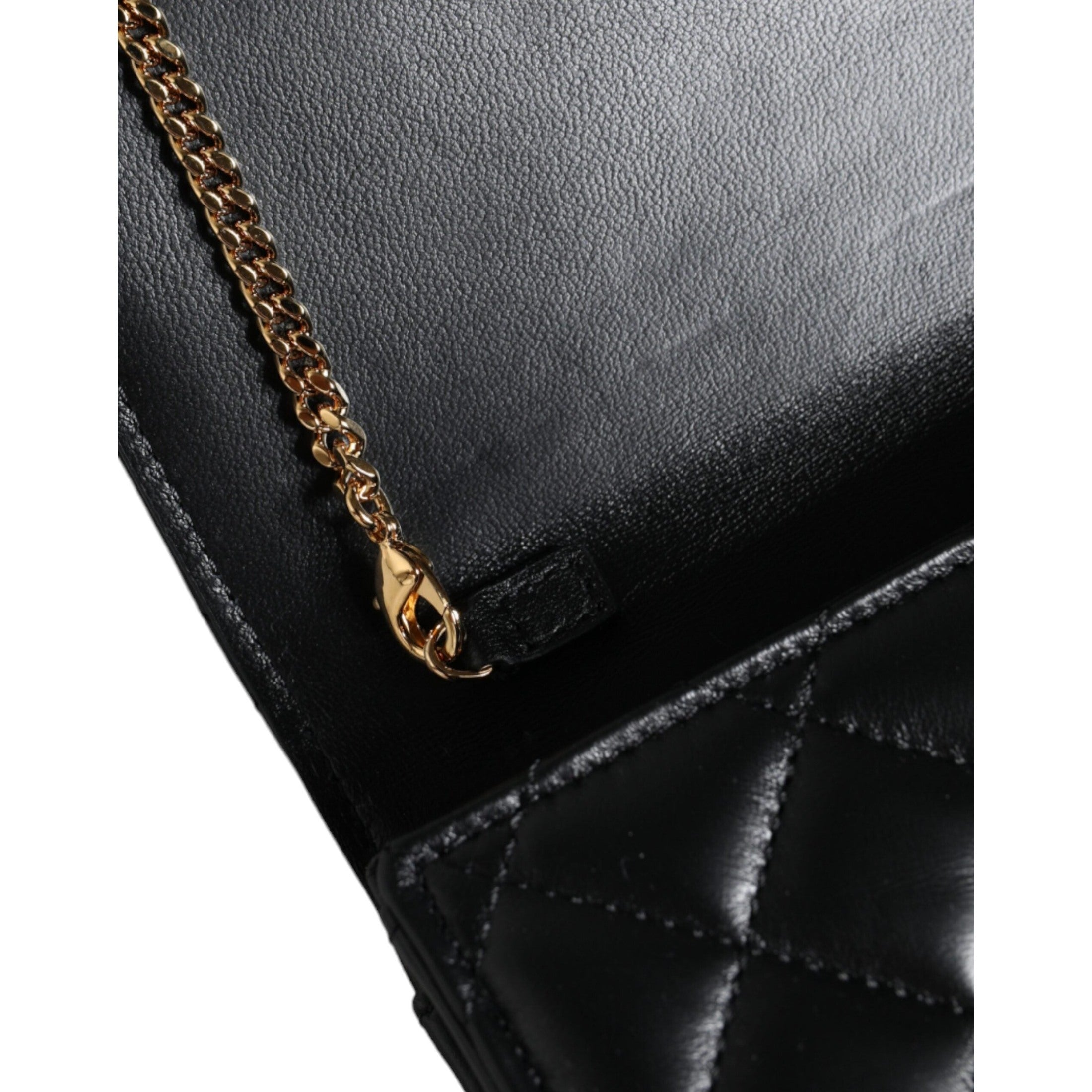 Black Quilted Nappa Leather Crossbody Shoulder Bag